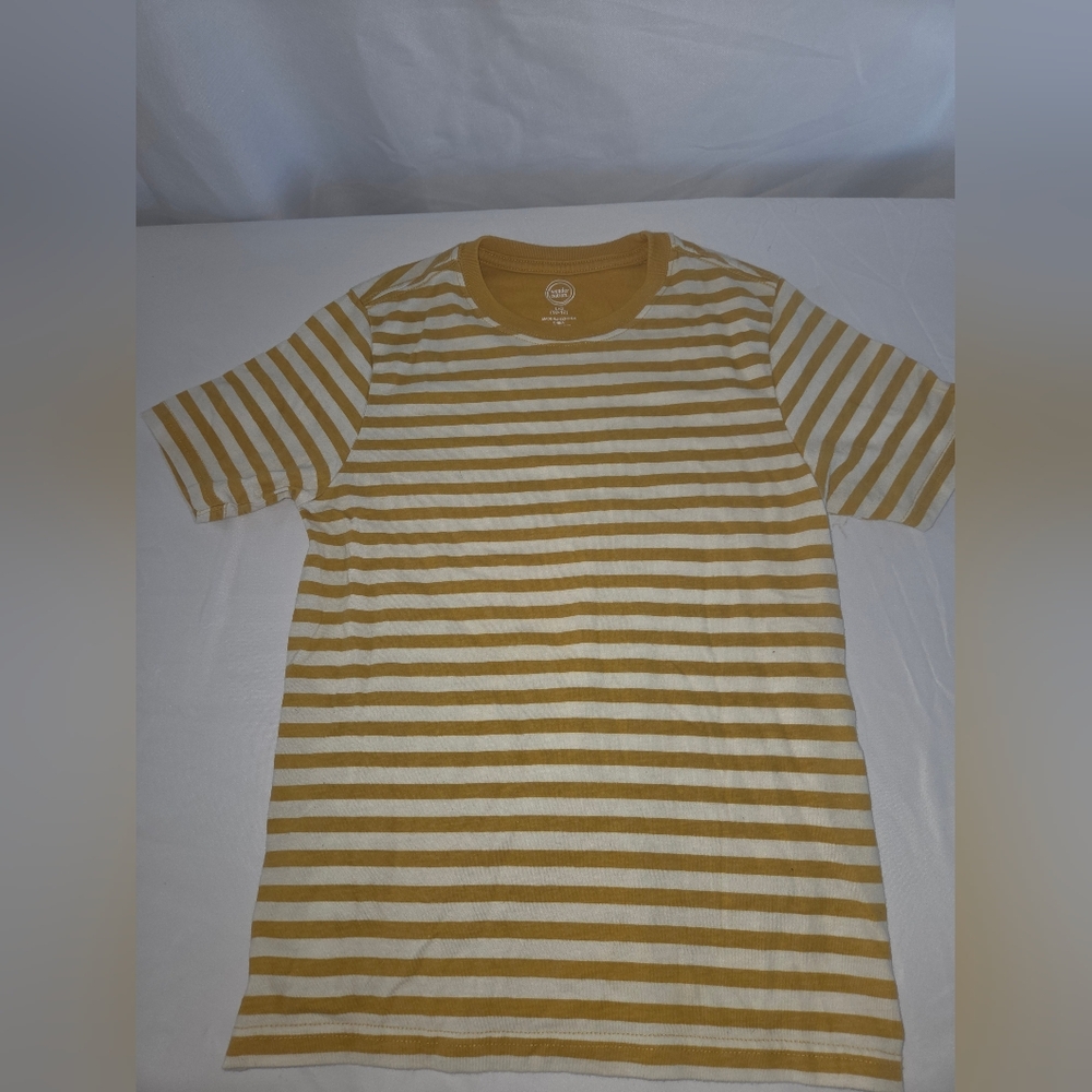 Striped Yellow and White Men's Shirt